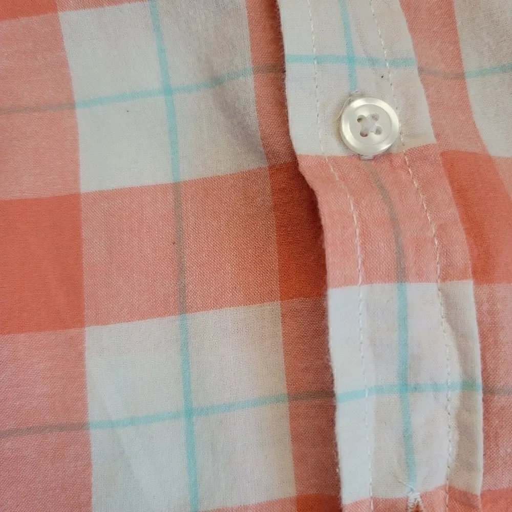 Big kid boys youth plaid xl 16 sherbert short sleeve collared dress shirt spring